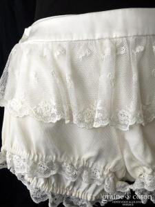 Delphine Manivet - Short court ivoire clair à volants