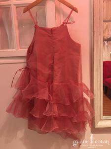Cymbeline - Robe petite fille en organza mauve avec fines bretelles