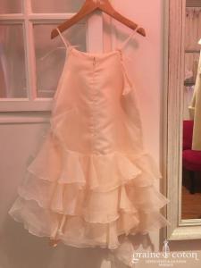 Cymbeline - Robe petite fille en organza ivoire avec fines bretelles