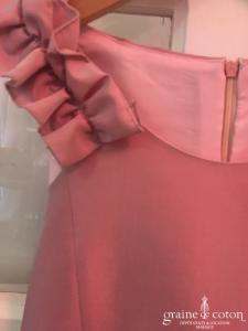 Cymbeline - Robe petite fille en taffetas mauve avec larges bretelles