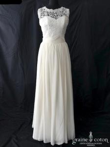 Mercator - Robe longue en mousseline ivoire