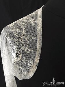 Bianco Evento - Boléro en dentelle stretch ouvert devant manches longues