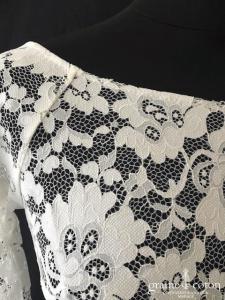 Bianco Evento - Boléro top en dentelle stretch manches longues