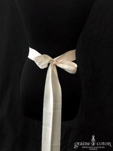 Pronovias - Ceinture gros grain ivoire et strass