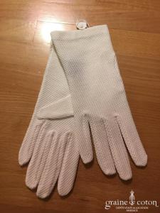 Ganteb's - Gants courts en coton ivoire clair gaufré