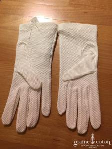 Ganteb's - Gants courts en coton ivoire clair gaufré