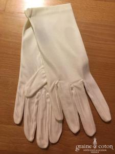 Ganteb's - Gants courts en satin ivoire clair