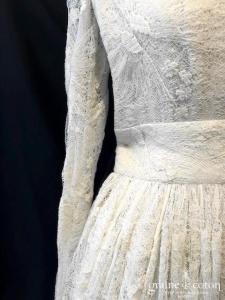 Delphine Manivet - Robe mi longue en dentelle ivoire