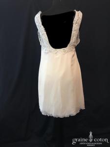 Delphine Manivet - Robe courte ou tunique en mousseline de soie et dentelle