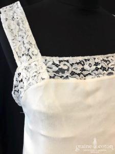 Delphine Manivet - Robe courte ou tunique en mousseline de soie et dentelle