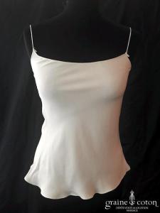 Delphine Manivet - Top fluide en satin de soie ivoire