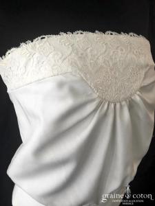 Delphine Manivet - Top bustier en satin de soie et dentelle