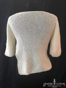Delphine Manivet - Pull en maille de coton ivoire