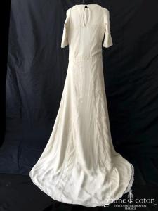 Delphine Manivet - Robe en mousseline et dentelle de coton ivoire