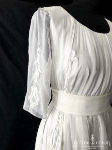Delphine Manivet - Robe en mousseline de soie blanche