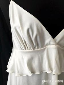 Delphine Manivet - Robe tunique courte en jersey de soie ivoire fluide