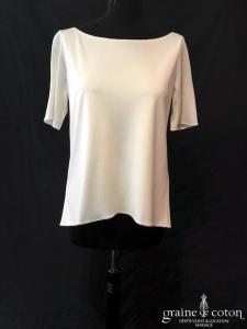 Delphine Manivet - Top en jersey de soie ivoire fluide
