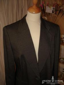 Cerruti - Tailleur laine gris foncé veste et jupe