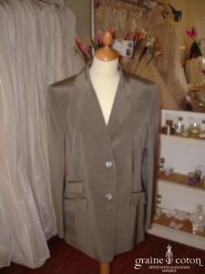 Cerruti - Veste en soie grise claire