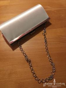 Rainbow - Pochette Charlotte en satin ivoire clair