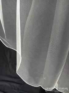 Bianco Evento - Voile simple court en soft tulle ivoire surjeté