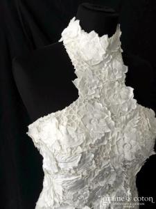 Faust - Robe courte en dentelle et guipure ivoire