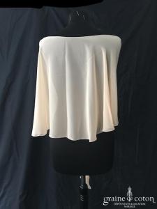 Bianco Evento - Étole arrondie en mousseline rose poudré