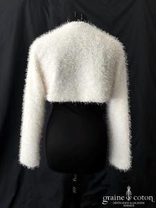 San Patrick pour Pronovias - Boléro en fausse fourrure ivoire clair