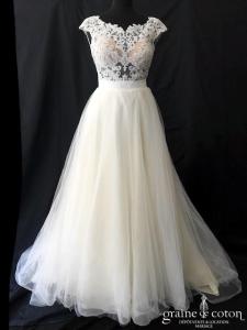 Cosmobella - Robe princesse en tulle et dentelle ivoire
