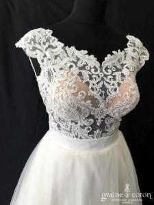 Cosmobella - Robe princesse en tulle et dentelle ivoire
