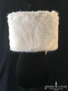 Zara - Étole cape en fausse fourrure gris perle