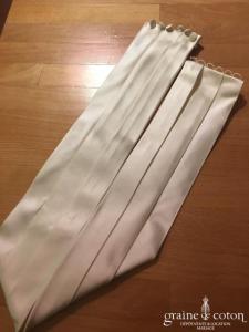 Galvan Sposa - Ceinture en satin ivoire à plis plats