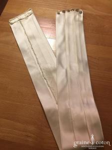 Galvan Sposa - Ceinture en satin ivoire à plis plats
