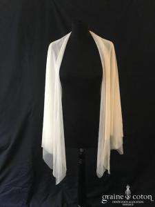 Étole triple en tulle souple ivoire