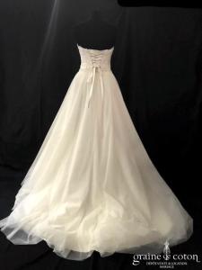 Priam - Robe bustier en dentelle et tulle ivoire