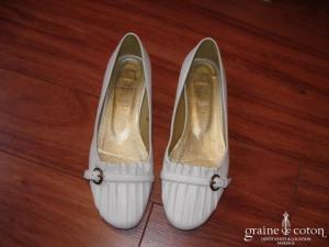Jumelles - Ballerines en cuir blanches