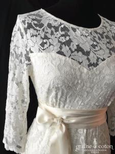Séraphine - Robe courte en dentelle ivoire