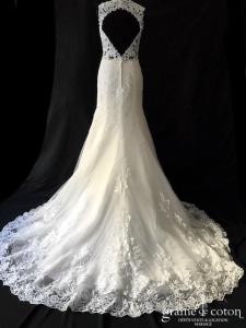 Demetrios - Robe sirène en guipure ivoire clair