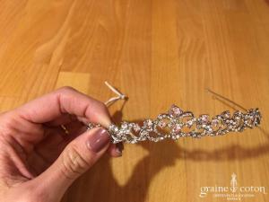 Pronovias - Diadème argenté avec strass