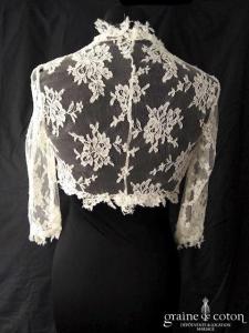 Cymbeline - Boléro en dentelle ivoire à manches 3/4