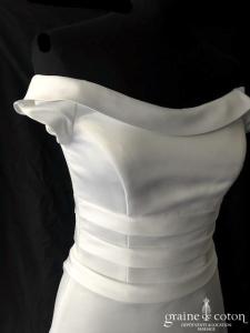 Margarett - Robe encolure bateau en satin duchesse ivoire clair