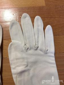 Poujade - Gants mi longs en coton ivoire