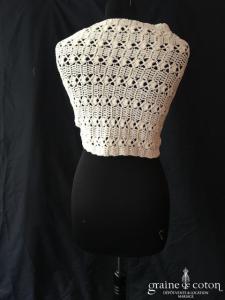 Création - Écharpe / étole / cape en laine ivoire