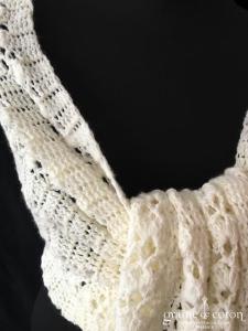 Création - Écharpe / étole / cape en laine ivoire