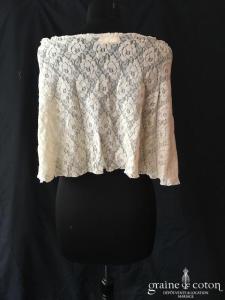 Création - Étole / cape en dentelle ivoire