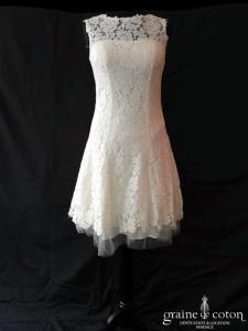 Linea Raffaëlli - Robe courte en dentelle ivoire
