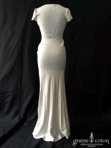 Galliano - Création en crêpe de satin de soie fluide ivoire