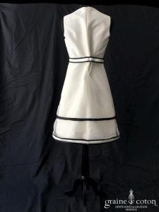 Suzanne Ermann - Robe courte en mikado ivoire et noire