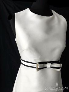 Suzanne Ermann - Robe courte en mikado ivoire et noire