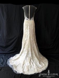 Bella di sera - Robe fourreau en dentelle champagne